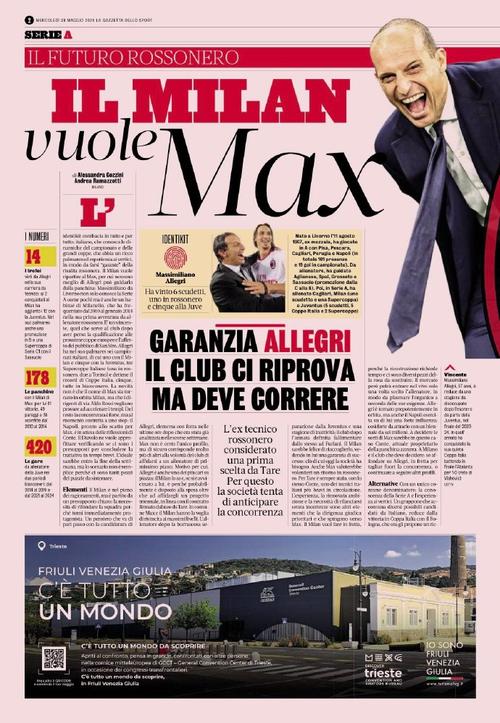 4连胜！意媒：阿莱格里在米兰立四大规矩，强制说意语+共用餐